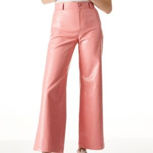 NWT Alice and Olivia Leather Trent Cropped Pant